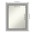 23" x 29" Specchio da Parete Elegante per Bagno Peltro Spazzolato - Rettangolare Moderno, Montaggio a Parete