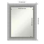 23" x 29" Specchio da Parete Elegante per Bagno Peltro Spazzolato - Rettangolare Moderno, Montaggio a Parete