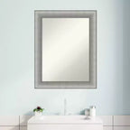 23" x 29" Specchio da Parete Elegante per Bagno Peltro Spazzolato - Rettangolare Moderno, Montaggio a Parete