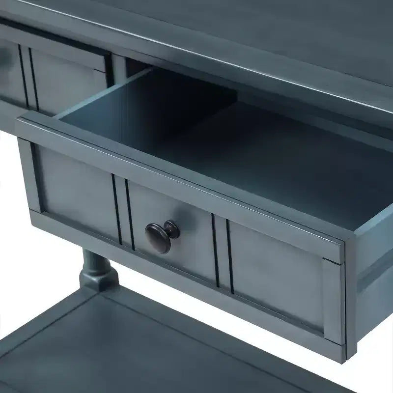 Consolle rustica dal design tradizionale con due cassetti e ripiano inferiore