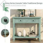 Consolle rustica dal design tradizionale con due cassetti e ripiano inferiore