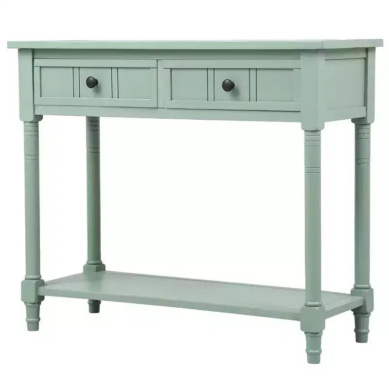Consolle rustica dal design tradizionale con due cassetti e ripiano inferiore