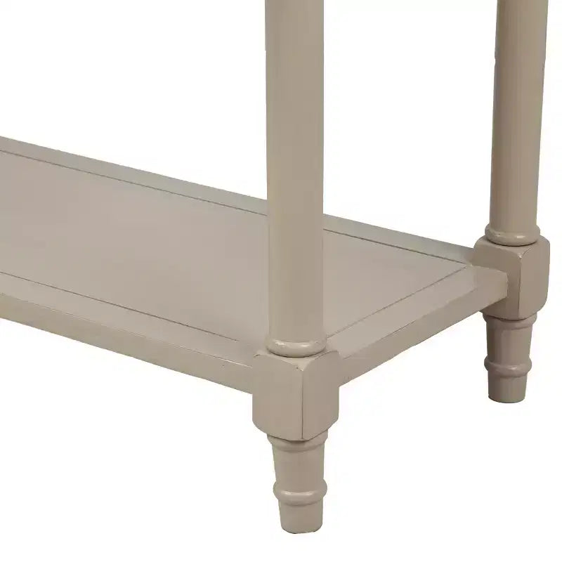 Consolle rustica dal design tradizionale con due cassetti e ripiano inferiore