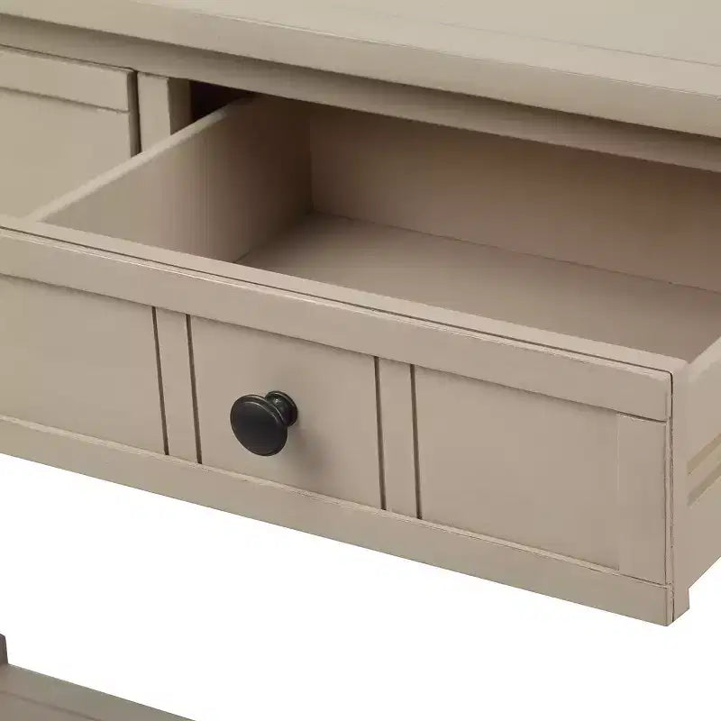 Consolle rustica dal design tradizionale con due cassetti e ripiano inferiore