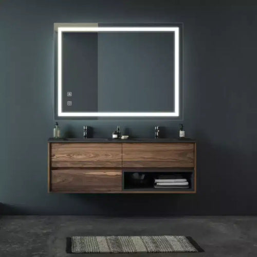 32x24inch Bathroom Led Classy Vanity Mirror with focused backplane,High Lumen,Dimmable Touch,Wall Switch Control