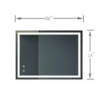 Specchio da bagno a LED da 32x24 pollici, elegante, con backplane focalizzato, alta luminosità, touch dimmerabile, controllo tramite interruttore a parete