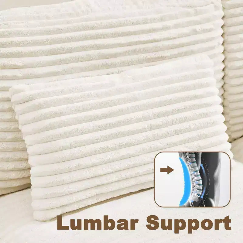 Divano Sezionale Modulare Trasformabile in Velluto a Coste per Interni per Soggiorno