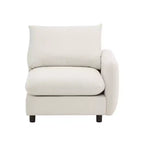 Divano sezionale imbottito Acker Modern 69 con cuscini, bianco