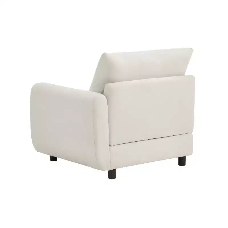 Divano sezionale imbottito Acker Modern 69 con cuscini, bianco