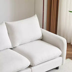 Divano sezionale imbottito Acker Modern 69 con cuscini, bianco