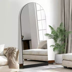 Specchio a figura intera nero con cornice ad angolo retto in legno 180x80x2cm (senza supporto)