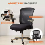 Sedia da Ufficio Grande e Alta con Supporto Lombare, Sedia da Computer Ergonomica in Rete Extra Resistente da 500 libbre con Braccioli e Seduta Ampia e Confortevole