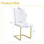 Sedie da Pranzo in PU Bianco con Gambe in Metallo Dorato - Eleganti e Versatili (Set da 6)