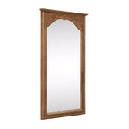Specchio a figura intera in legno massello con intaglio a fiori di ciliegio - 180x90x4cm (Supporto non incluso)