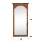 Specchio a figura intera in legno massello con intaglio a fiori di ciliegio - 180x90x4cm (Supporto non incluso)