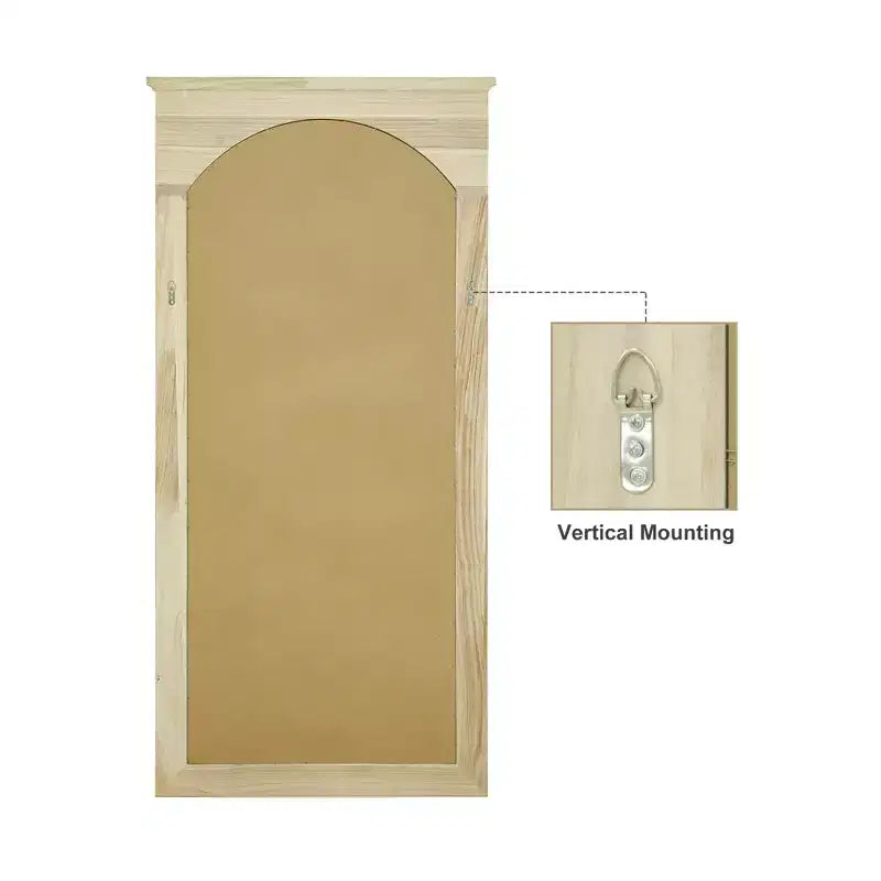 Specchio a figura intera in legno massello con intaglio a fiori di ciliegio - 180x90x4cm (Supporto non incluso)