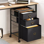 Schedario Mobile, Organizer Portaoggetti con Cassetti in Tessuto, Cassettiera Schedario da Scrivania per Ufficio Domestico