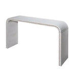Tavolo da ingresso a cascata da 59 pollici con perline in legno, Console con design minimalista, Tavolo d'appoggio per corridoio, soggiorno, Bianco