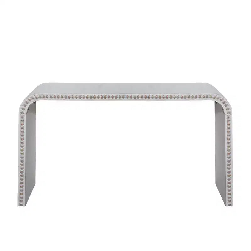 Tavolo da ingresso a cascata da 59 pollici con perline in legno, Console con design minimalista, Tavolo d'appoggio per corridoio, soggiorno, Bianco