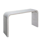 Tavolo da ingresso a cascata da 59 pollici con perline in legno, Console con design minimalista, Tavolo d'appoggio per corridoio, soggiorno, Bianco