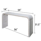 Tavolo da ingresso a cascata da 59 pollici con perline in legno, Console con design minimalista, Tavolo d'appoggio per corridoio, soggiorno, Bianco