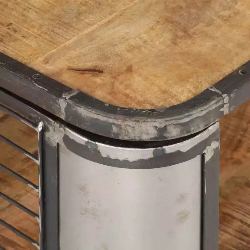 Tavolino Salotto Tavolino d'Appoggio con 4 Ruote in Legno Massello di Mango 100 cm
