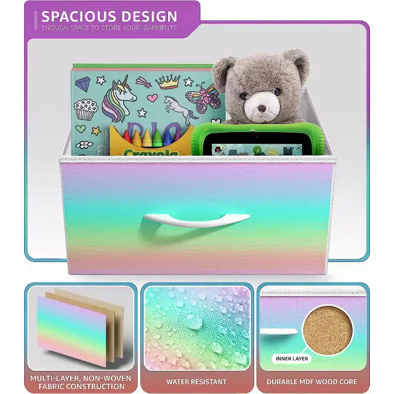 Cassettiera a 8 cassetti - Unità contenitore con struttura in acciaio, piano in legno, cassetti in tessuto - per camera da letto, armadio, ufficio e altro ancora