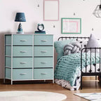 Cassettiera a 8 cassetti - Unità contenitore con struttura in acciaio, piano in legno, cassetti in tessuto - per camera da letto, armadio, ufficio e altro ancora