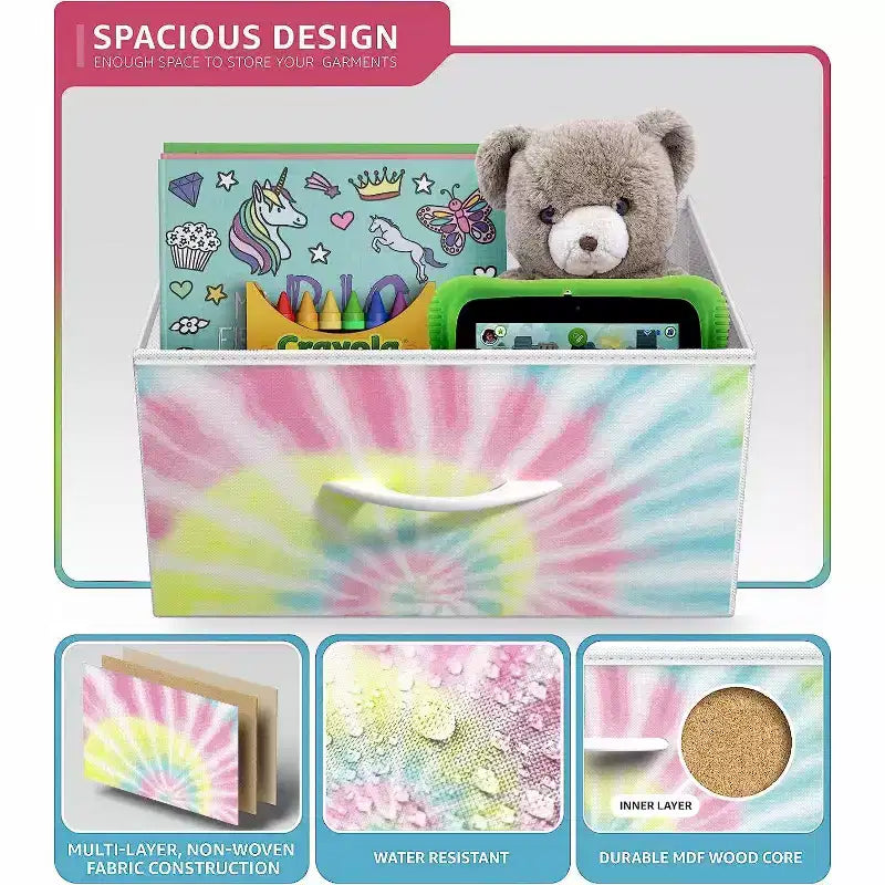 Cassettiera a 8 cassetti - Unità contenitore con struttura in acciaio, piano in legno, cassetti in tessuto - per camera da letto, armadio, ufficio e altro ancora