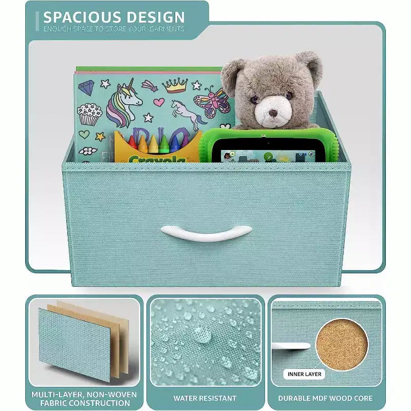 Cassettiera a 8 cassetti - Unità contenitore con struttura in acciaio, piano in legno, cassetti in tessuto - per camera da letto, armadio, ufficio e altro ancora