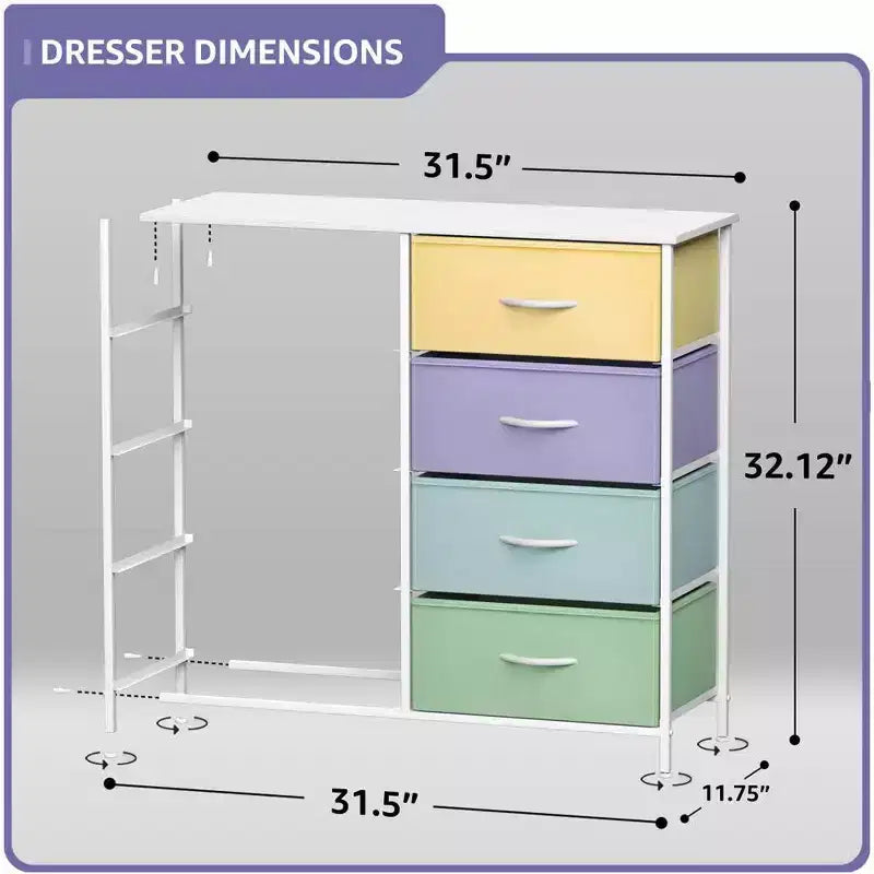 Cassettiera a 8 cassetti - Unità contenitore con struttura in acciaio, piano in legno, cassetti in tessuto - per camera da letto, armadio, ufficio e altro ancora