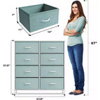 Cassettiera a 8 cassetti - Unità contenitore con struttura in acciaio, piano in legno, cassetti in tessuto - per camera da letto, armadio, ufficio e altro ancora