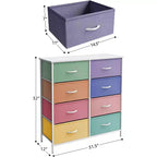 Cassettiera a 8 cassetti - Unità contenitore con struttura in acciaio, piano in legno, cassetti in tessuto - per camera da letto, armadio, ufficio e altro ancora