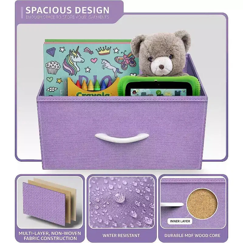 Cassettiera a 8 cassetti - Unità contenitore con struttura in acciaio, piano in legno, cassetti in tessuto - per camera da letto, armadio, ufficio e altro ancora