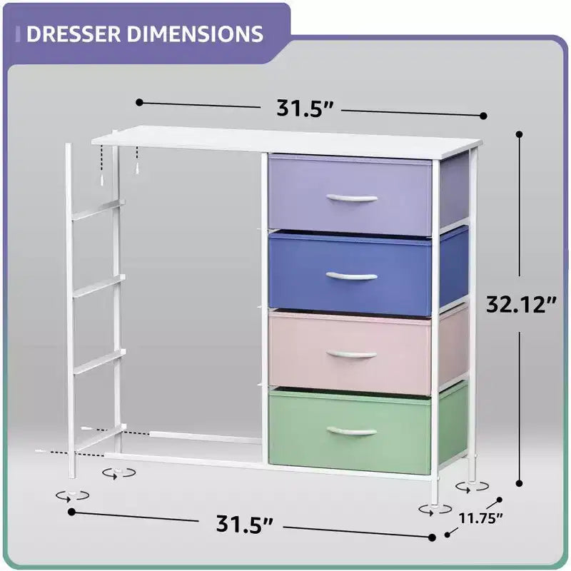 Cassettiera a 8 cassetti - Unità contenitore con struttura in acciaio, piano in legno, cassetti in tessuto - per camera da letto, armadio, ufficio e altro ancora