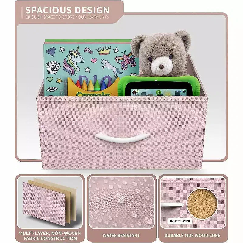 Cassettiera a 8 cassetti - Unità contenitore con struttura in acciaio, piano in legno, cassetti in tessuto - per camera da letto, armadio, ufficio e altro ancora