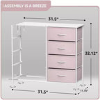 Cassettiera a 8 cassetti - Unità contenitore con struttura in acciaio, piano in legno, cassetti in tessuto - per camera da letto, armadio, ufficio e altro ancora