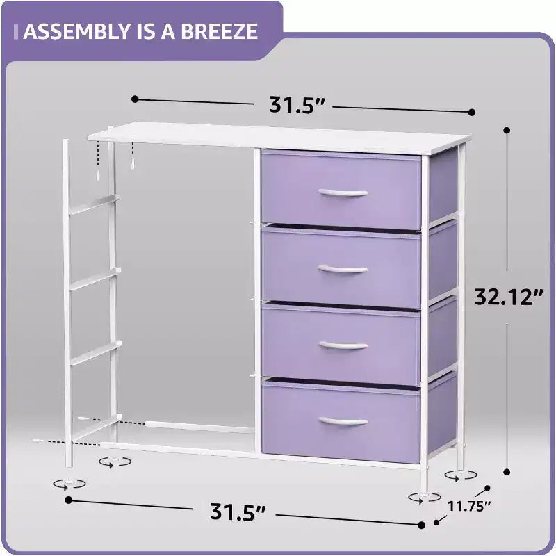 Cassettiera a 8 cassetti - Unità contenitore con struttura in acciaio, piano in legno, cassetti in tessuto - per camera da letto, armadio, ufficio e altro ancora