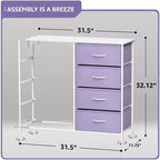 Cassettiera a 8 cassetti - Unità contenitore con struttura in acciaio, piano in legno, cassetti in tessuto - per camera da letto, armadio, ufficio e altro ancora