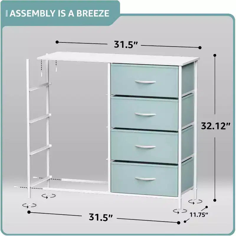 Cassettiera a 8 cassetti - Unità contenitore con struttura in acciaio, piano in legno, cassetti in tessuto - per camera da letto, armadio, ufficio e altro ancora
