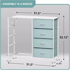 Cassettiera a 8 cassetti - Unità contenitore con struttura in acciaio, piano in legno, cassetti in tessuto - per camera da letto, armadio, ufficio e altro ancora