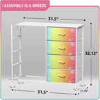 Cassettiera a 8 cassetti - Unità contenitore con struttura in acciaio, piano in legno, cassetti in tessuto - per camera da letto, armadio, ufficio e altro ancora