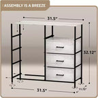 Cassettiera a 8 cassetti - Unità contenitore con struttura in acciaio, piano in legno, cassetti in tessuto - per camera da letto, armadio, ufficio e altro ancora