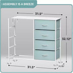Cassettiera a 8 cassetti - Unità contenitore con struttura in acciaio, piano in legno, cassetti in tessuto - per camera da letto, armadio, ufficio e altro ancora