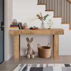 Consolle in rovere rustico da 63 pollici, tavolo da ingresso stretto in stile rustico con ripiano aperto per soggiorno, corridoio, retro divano