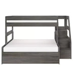Letto a Castello Moderno a Due Letti con Scala e Letto Estraibile