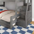 Letto a Castello Moderno a Due Letti con Scala e Letto Estraibile