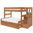 Letto a Castello Moderno a Due Letti con Scala e Letto Estraibile