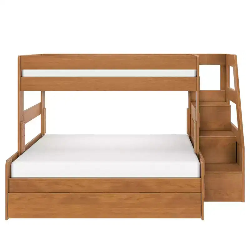 Letto a Castello Moderno a Due Letti con Scala e Letto Estraibile