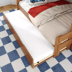 Letto a Castello Moderno a Due Letti con Scala e Letto Estraibile